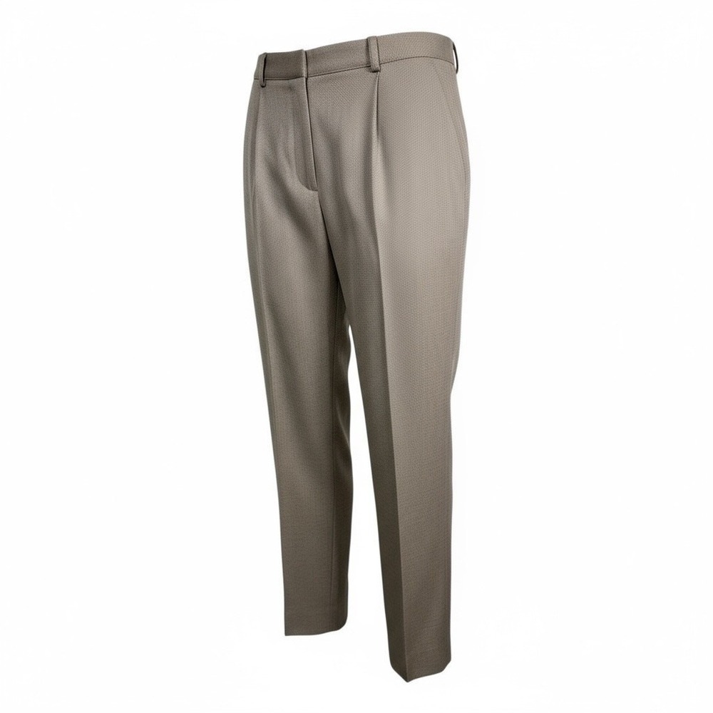 Breckenridge High Waist Pleated Herringbone Pants Wool Blend Vintage Women's 14